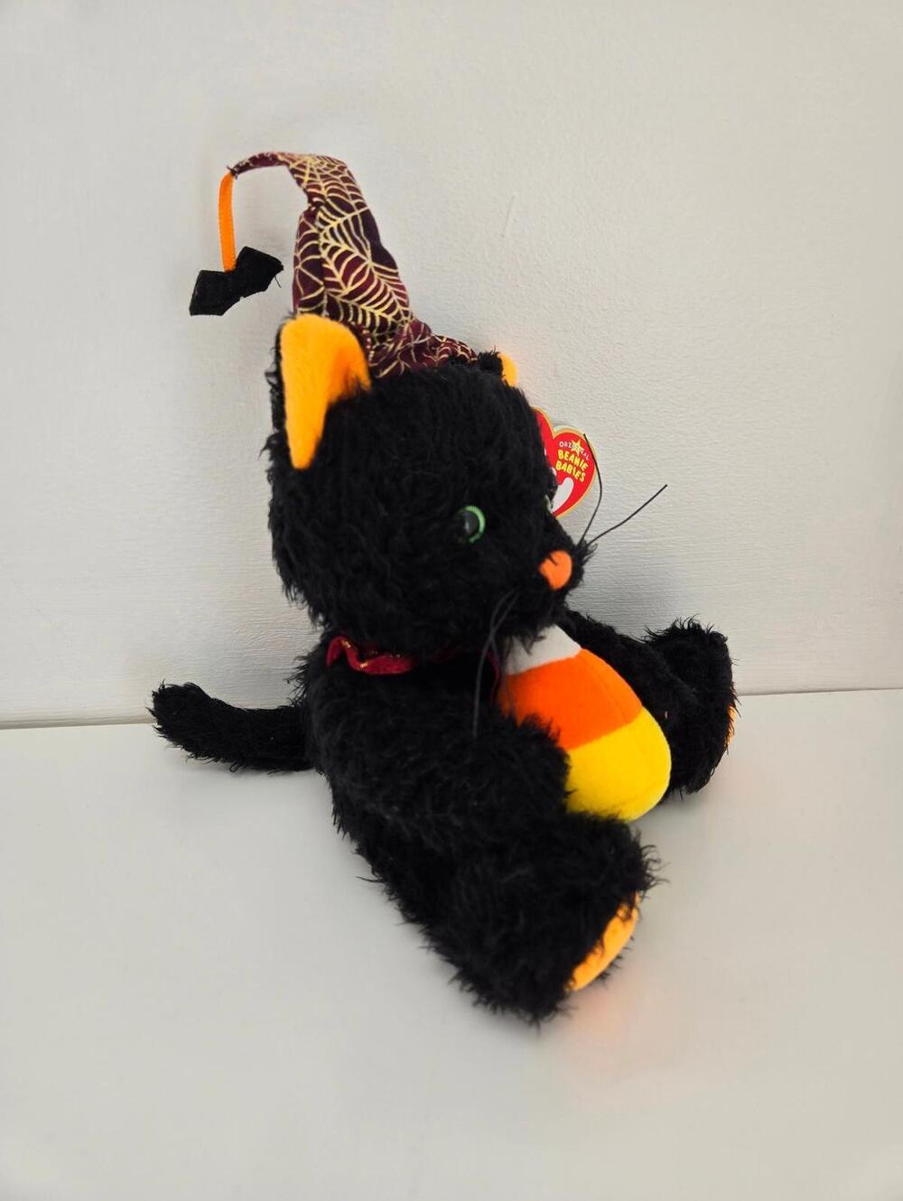 Ty Beanie Baby “Frightful” the Black Cat Holding Candy Corn (6.5 inch) *Rare* - Picture 2 of 4